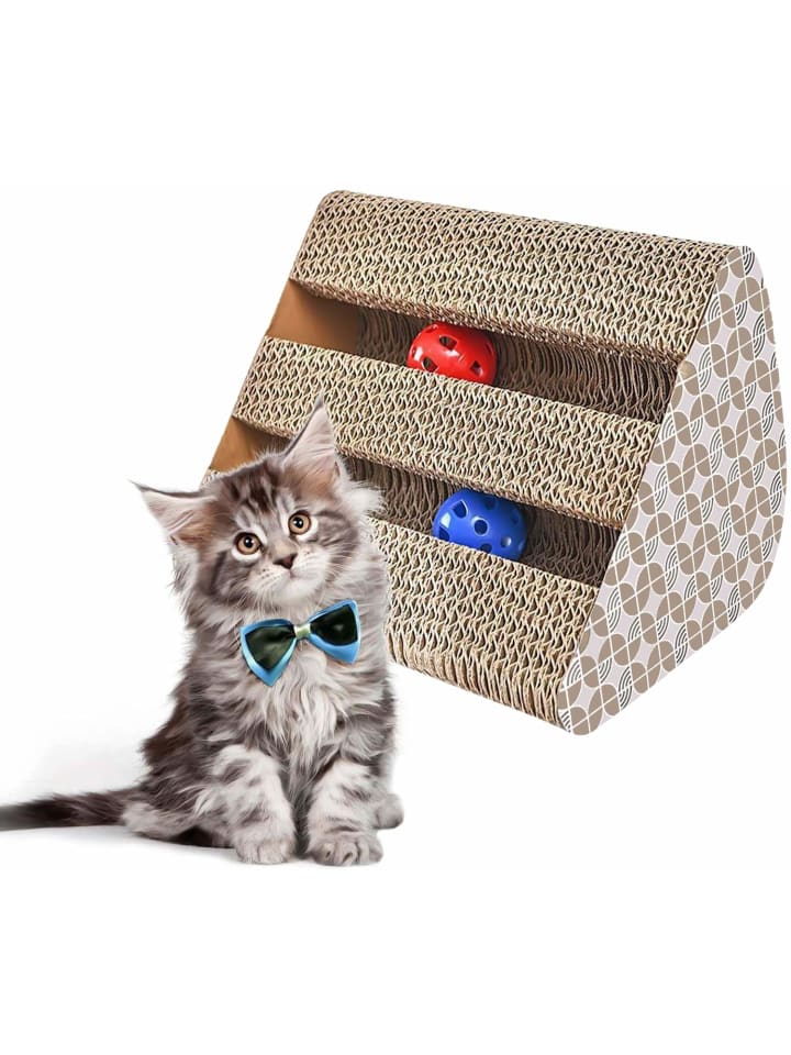 Intirilife Katzenkratzbrett Katzenspielzeug in Braun - 27.5 x 23.5 x 17.5 cm günstig kaufen onesize
