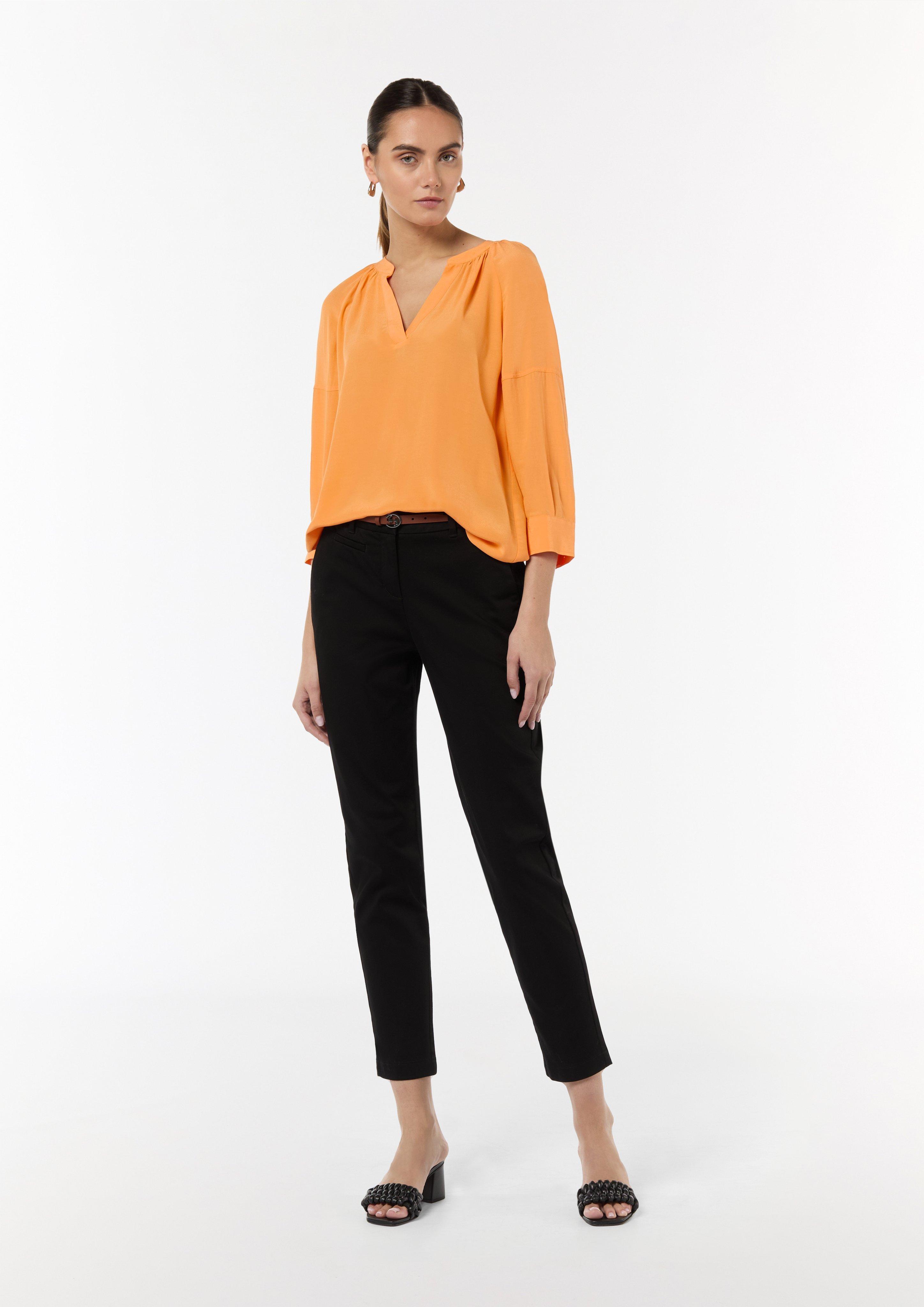 Bluse aus Crêpe - orange