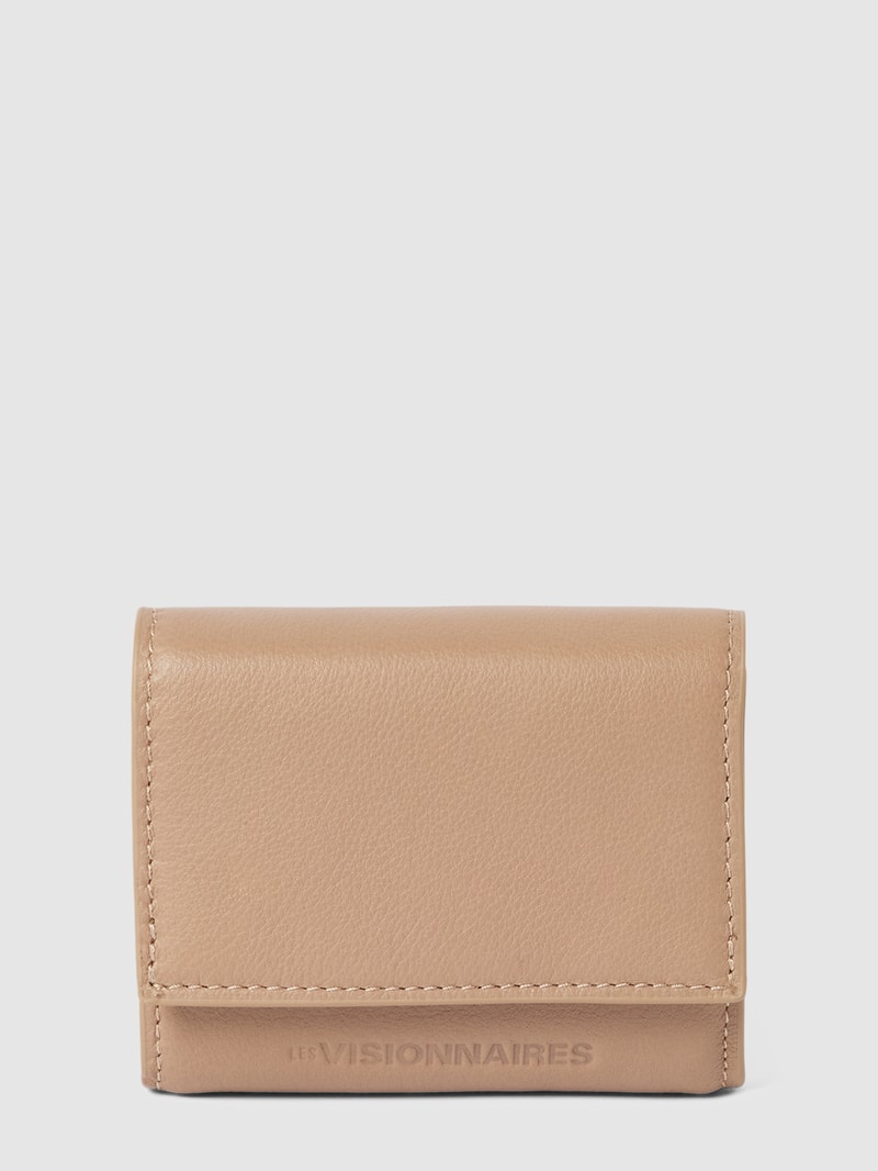 Portemonnaie mit Label-Detail Modell 'MELE SILKY' in camel