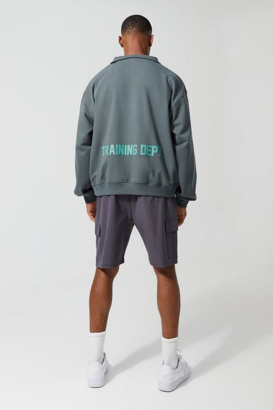 Kastiges Active Sweatshirt mit Trichterkragen