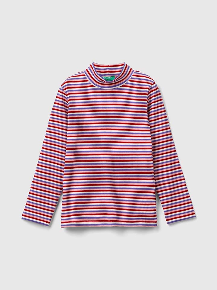 Benetton Longsleeve in Rosa/ Rot/ Lila günstig kaufen