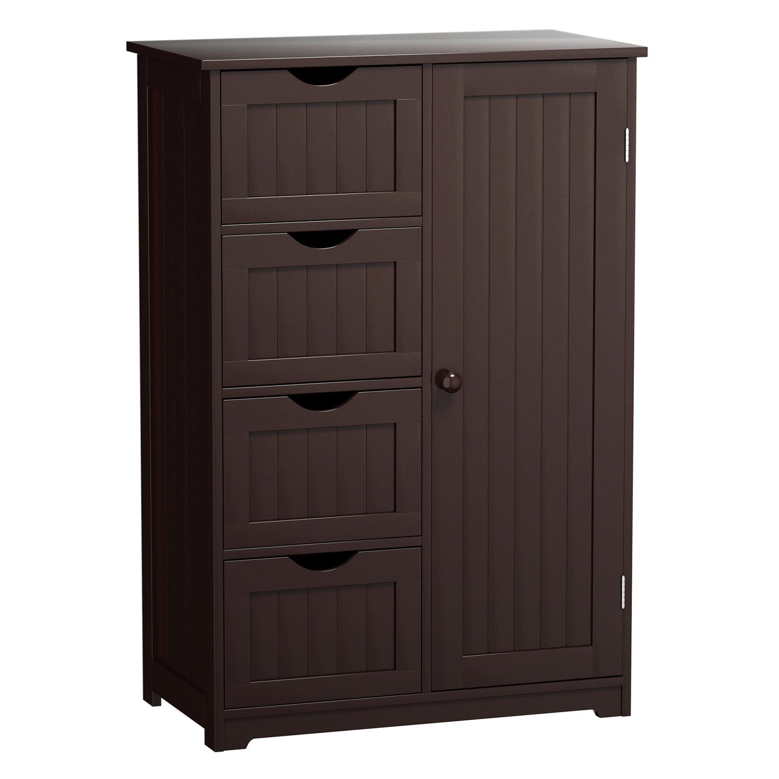 COSTWAY Badkommode, mit 4 Schubladen & 1-türigem Schrank, 55 x 30 x 81 cm