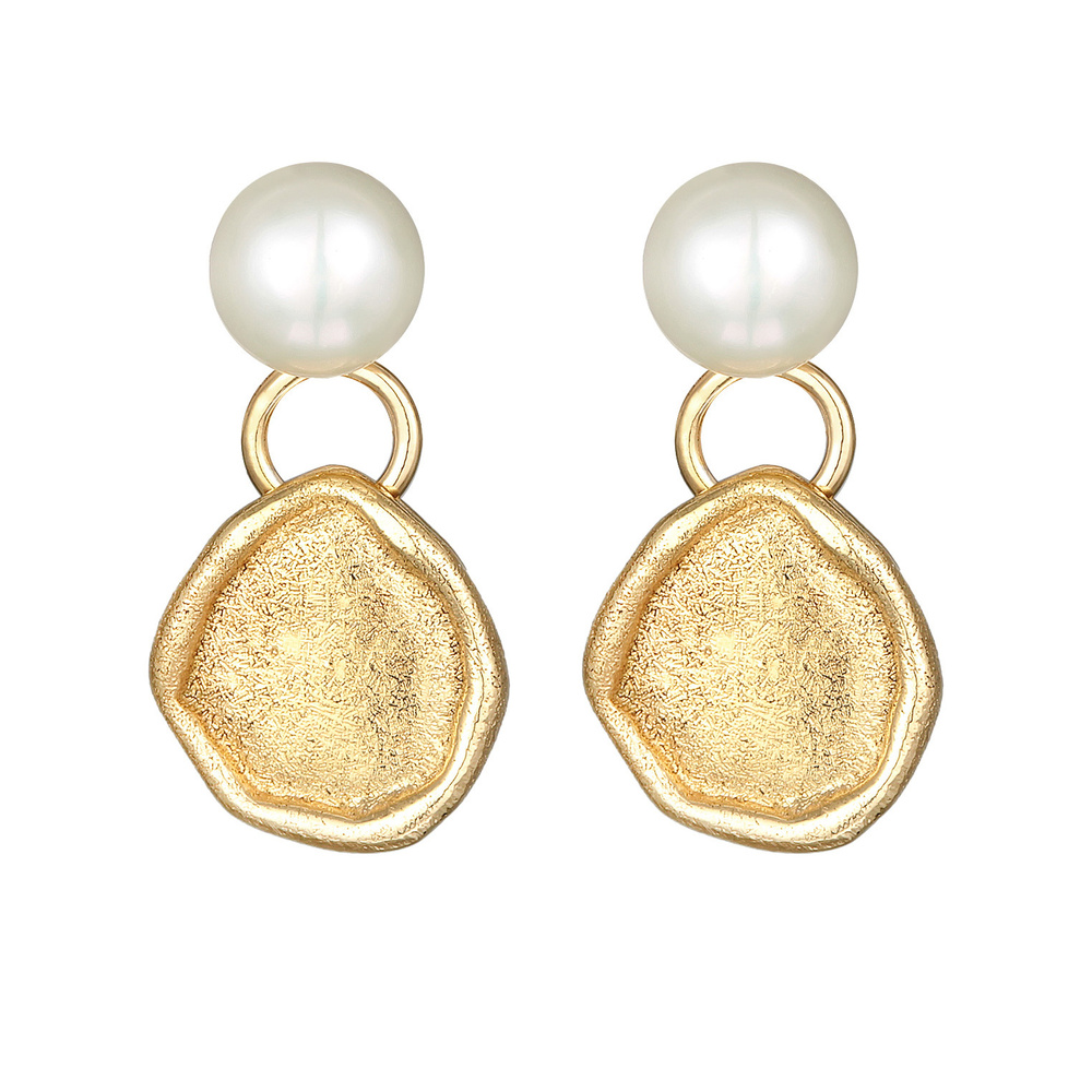 Elli PREMIUM Elli PREMIUM Boucles d'Oreilles Femmes Pendentif d'oreilles Organic Coin avec per Boucles d'oreilles