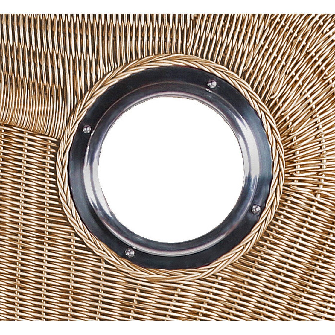 bene living Strandkorb Ammersee 2-Sitzer Teak - PE shell - Modell 548, BxTxH: 125x80x165 cm, Volllieger ca. 175 Grad, Ostsee-Strandkorb, inkl. Liftersystem und Bullaugen