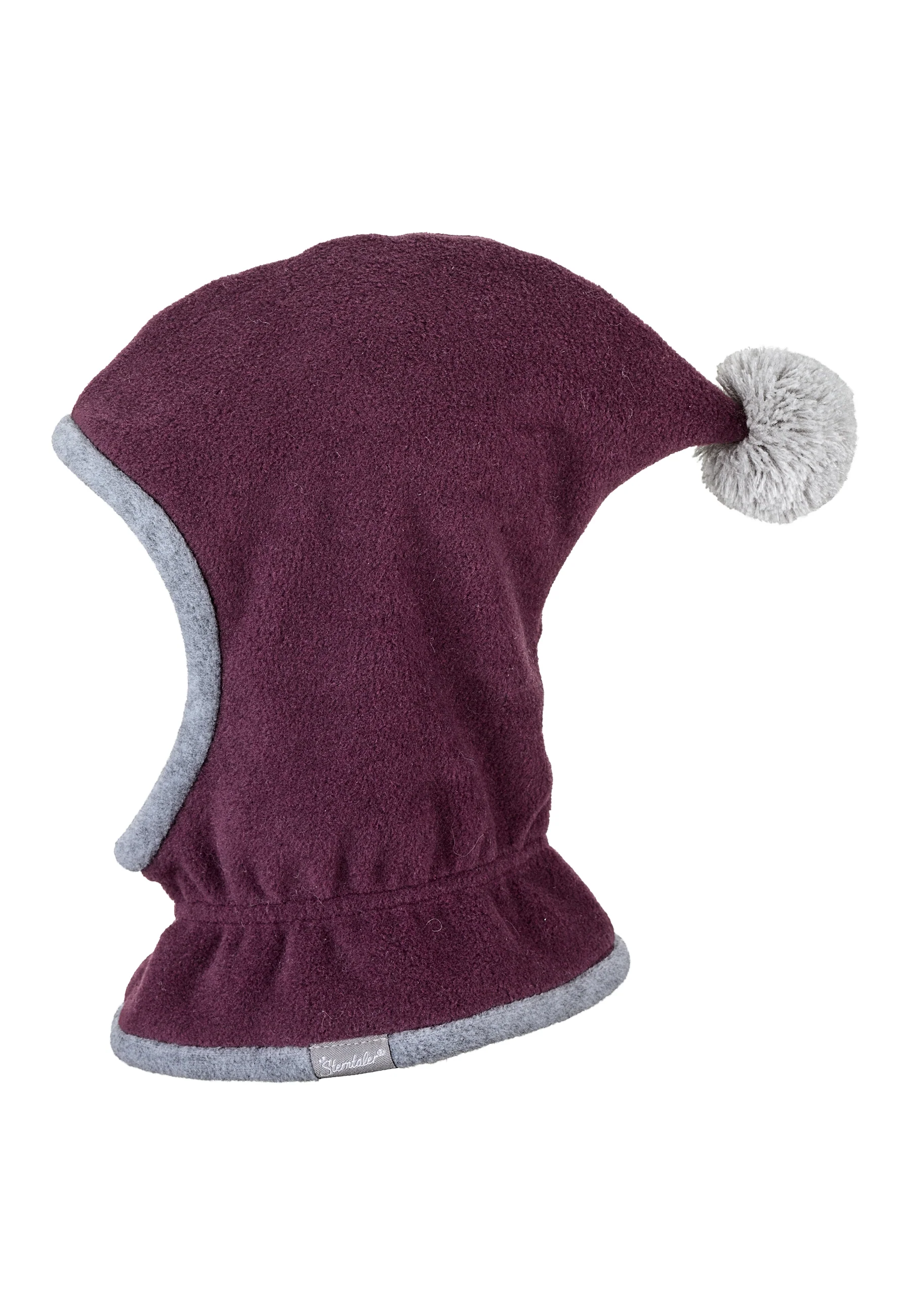 Schalmütze aus Fleece mit Zipfel und Bommel