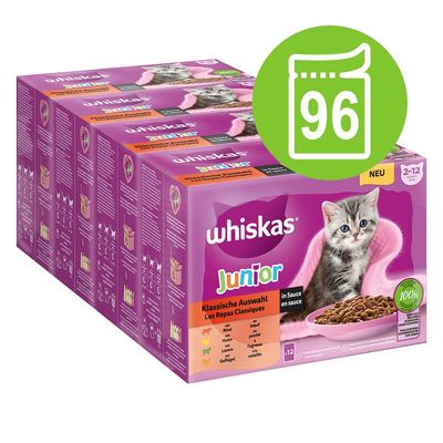 Jumbopack Whiskas Junior Frischebeutel 96 x 85 g