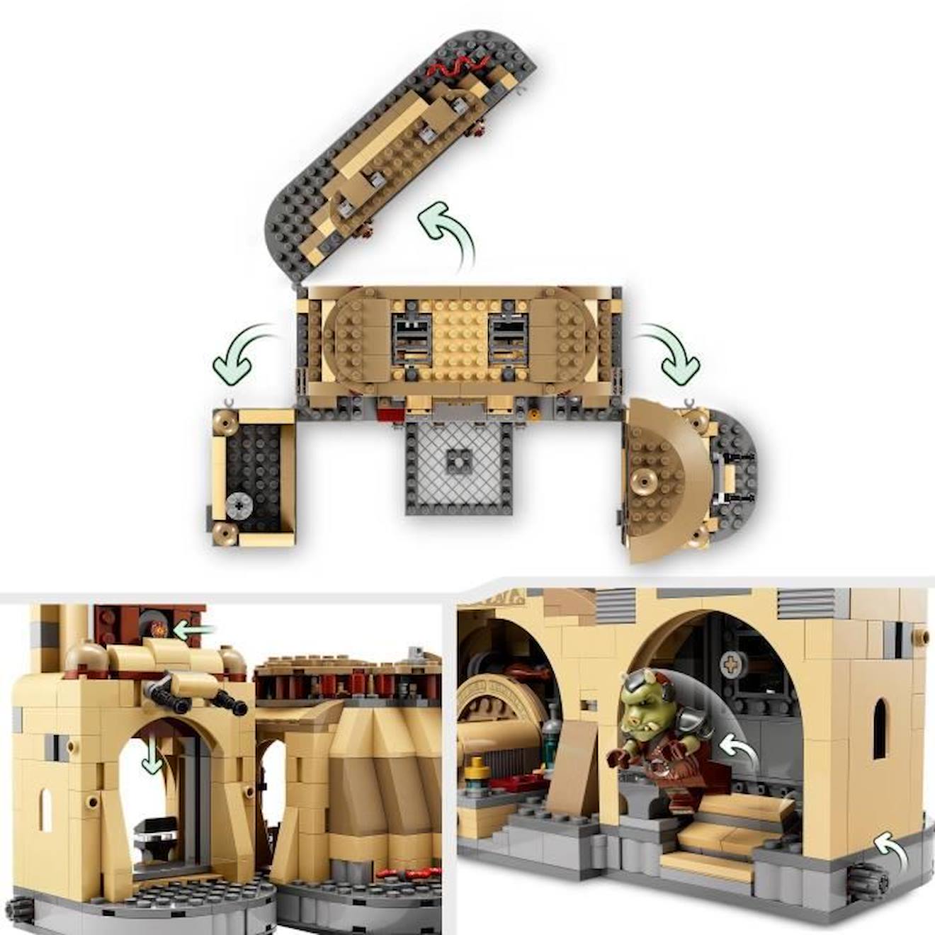 LEGO® 75326 Star Wars La Salle Du Trône De Boba Fett, Jouet à Construire Pour les Enfants de 9 Ans et Plus, Avec le Palais de Jabba marron