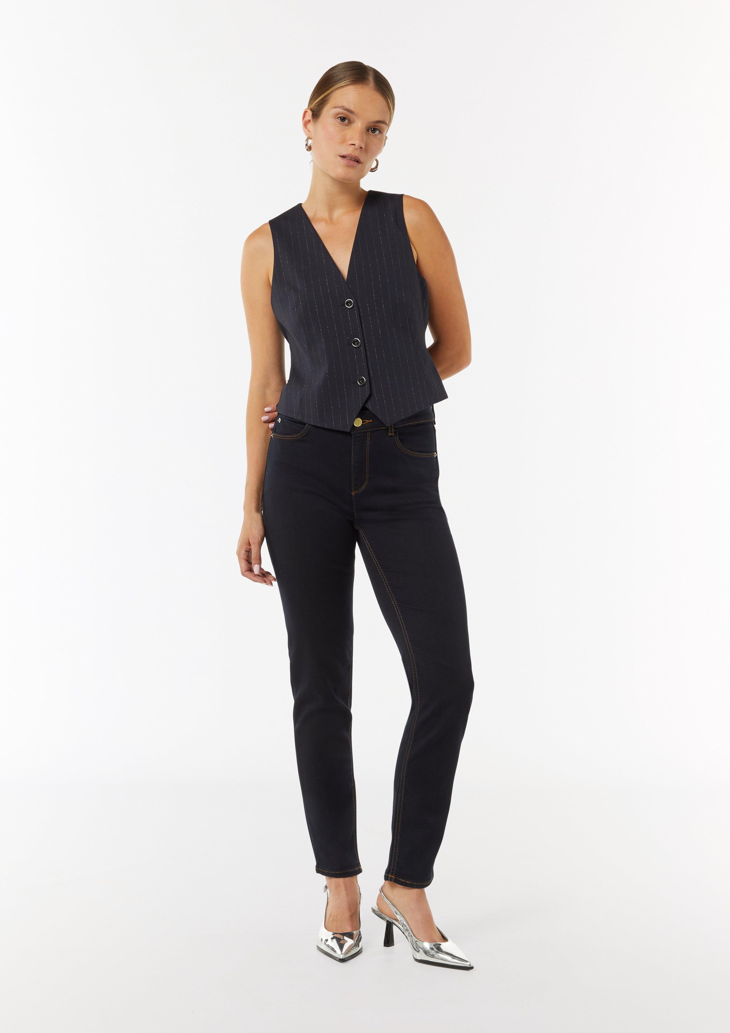 Slim-Leg-Jeans mit dunkler Waschung - navy