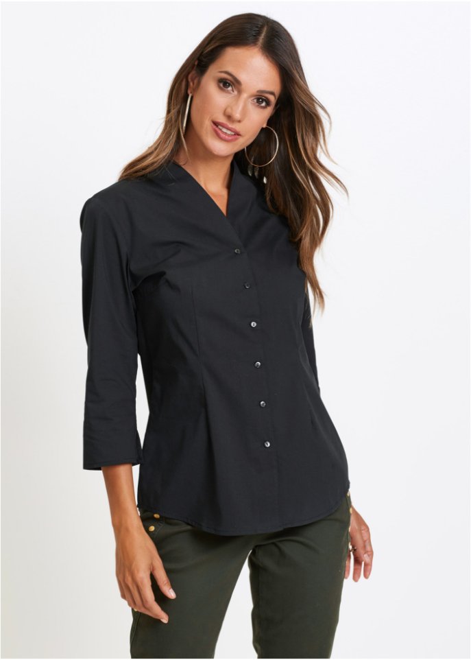 Bluse mit Stehkragen