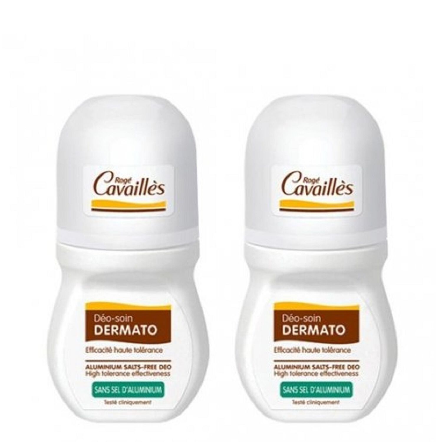 Cavaillès Déo-Soin Dermato Roll-On Absorbant Anti-Odeurs et Humidité 2 x 50 ml