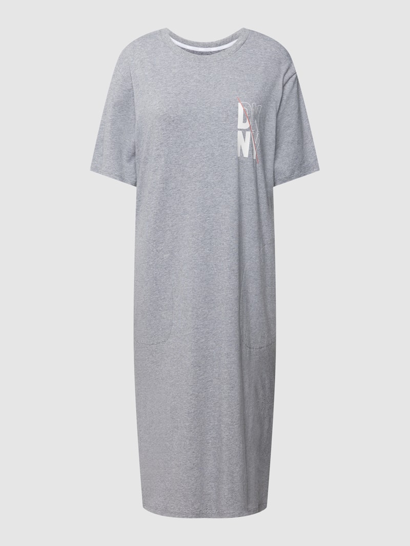 Nachthemd mit Logo-Print in mittelgrau