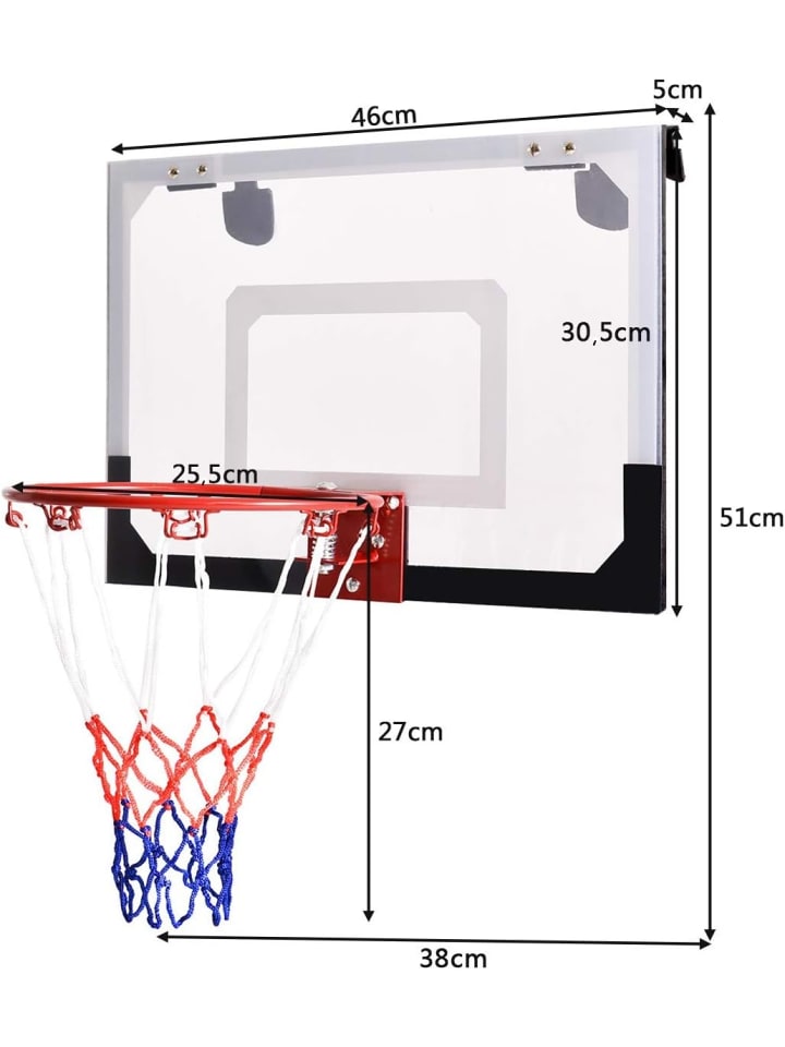 COSTWAY Baketballkorb Indoor in Rot günstig kaufen 46 cm