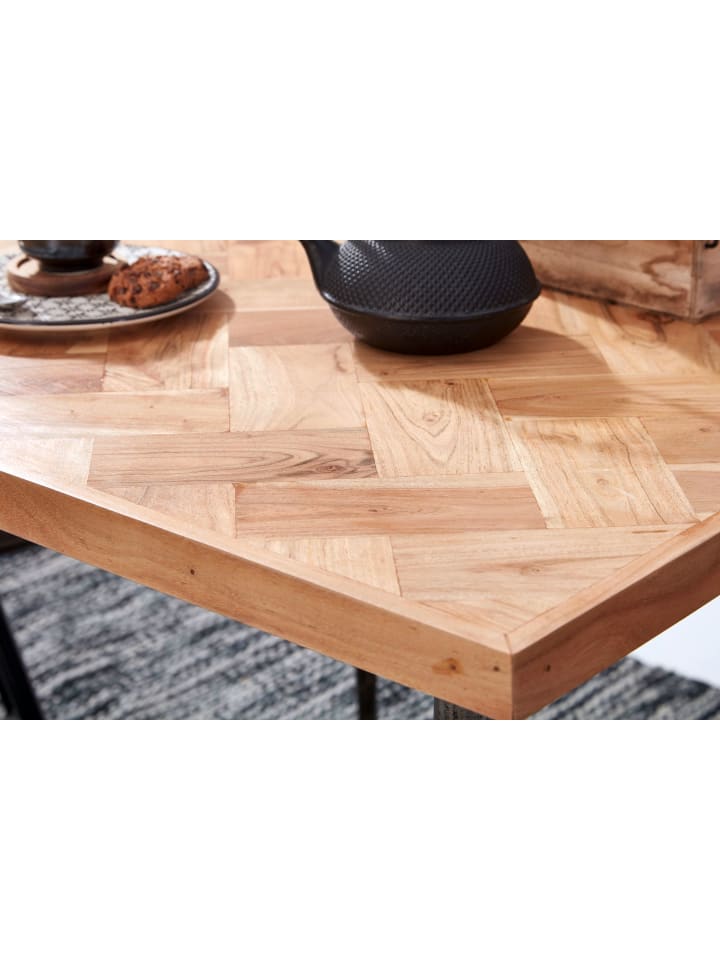 KADIMA DESIGN Esszimmertisch 80x76x80 cm Massivholz / Metall Industrial, günstig kaufen onesize