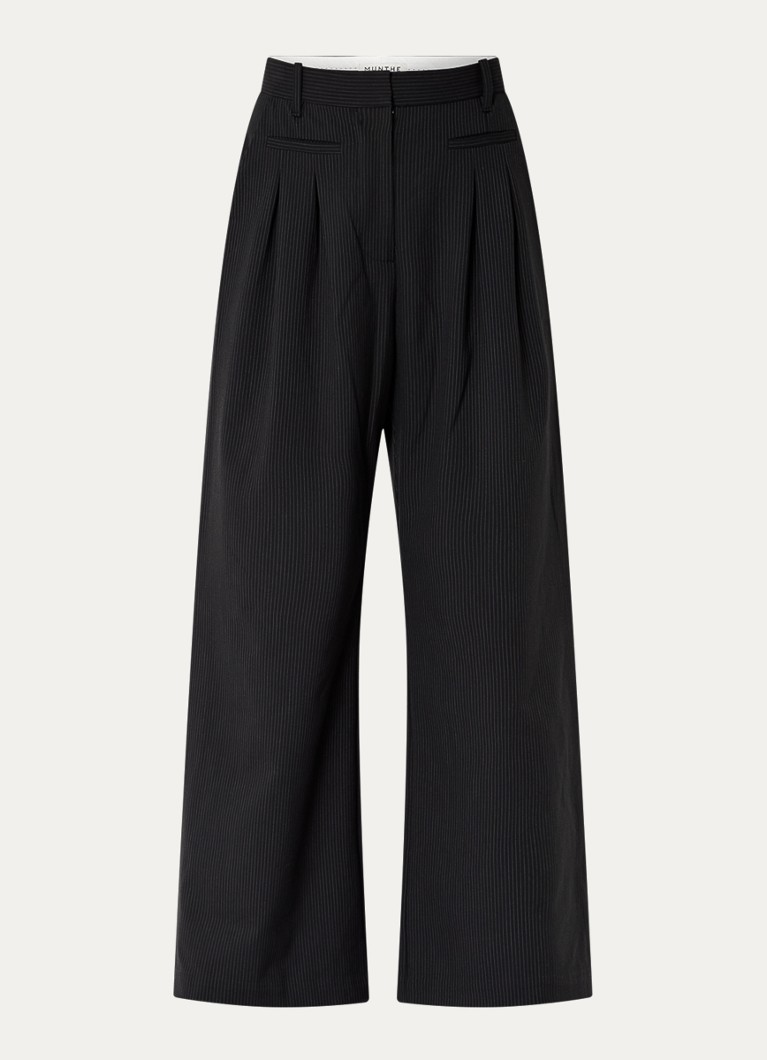 MUNTHE Stormy high waist wide fit palazzo trousers with stripe print