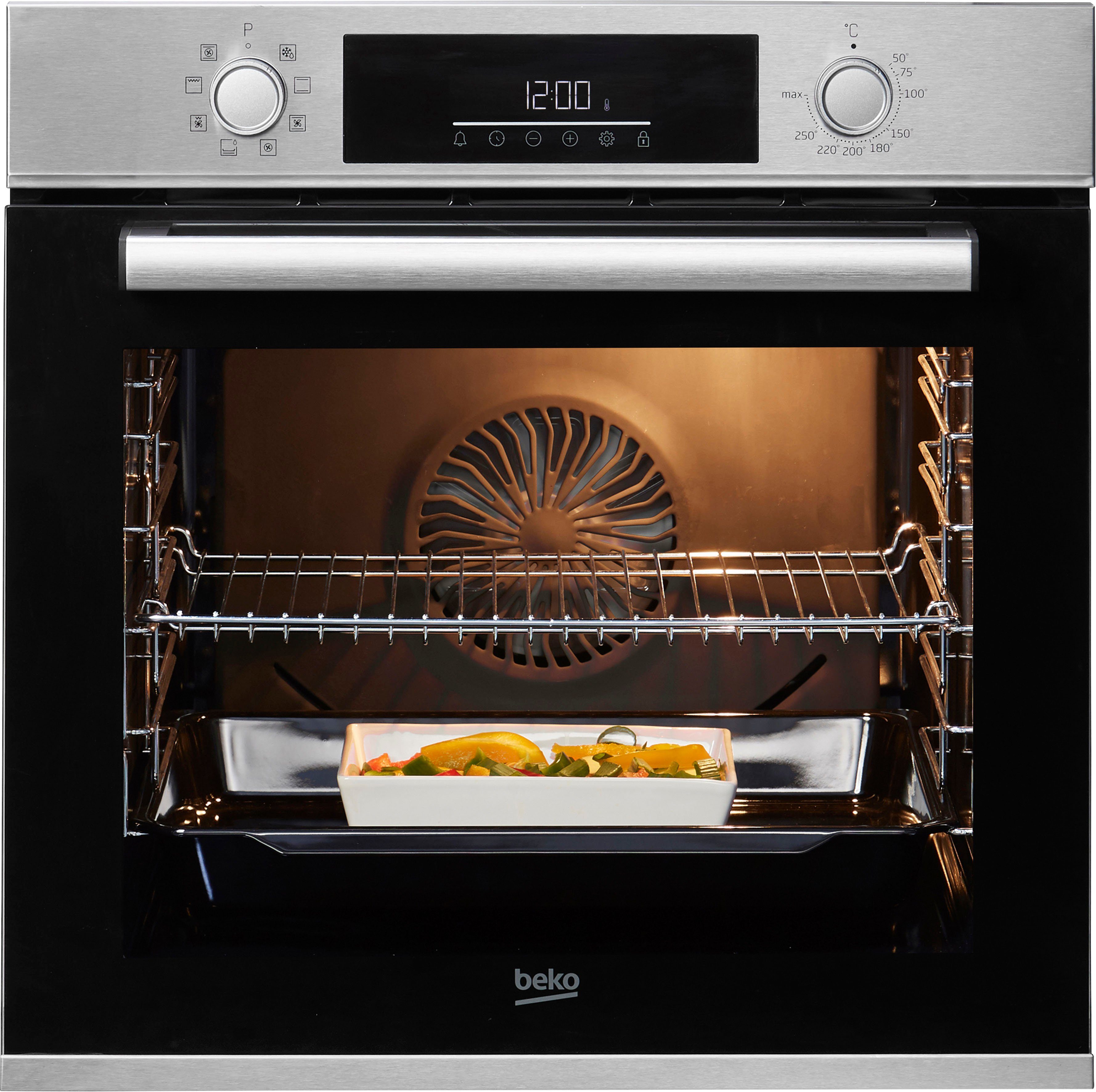 BEKO Einbaubackofen BBIM12300X, mit Teleskopauszug nachrüstbar