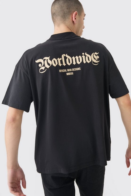 T-Shirt in Übergröße mit Worldwide-Print