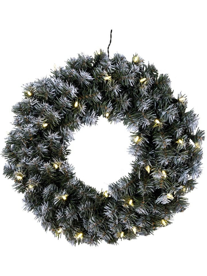 STAR Trading LED Weihnachtskranz 'Edmonton', Ø 50cm, outdoor in Grün günstig kaufen onesize