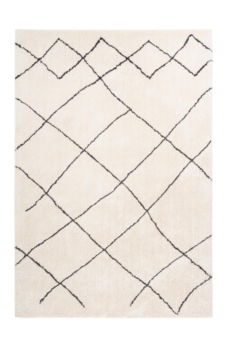 megusta Retro Hochflor Teppich Elfenbein 200cm x 290cm