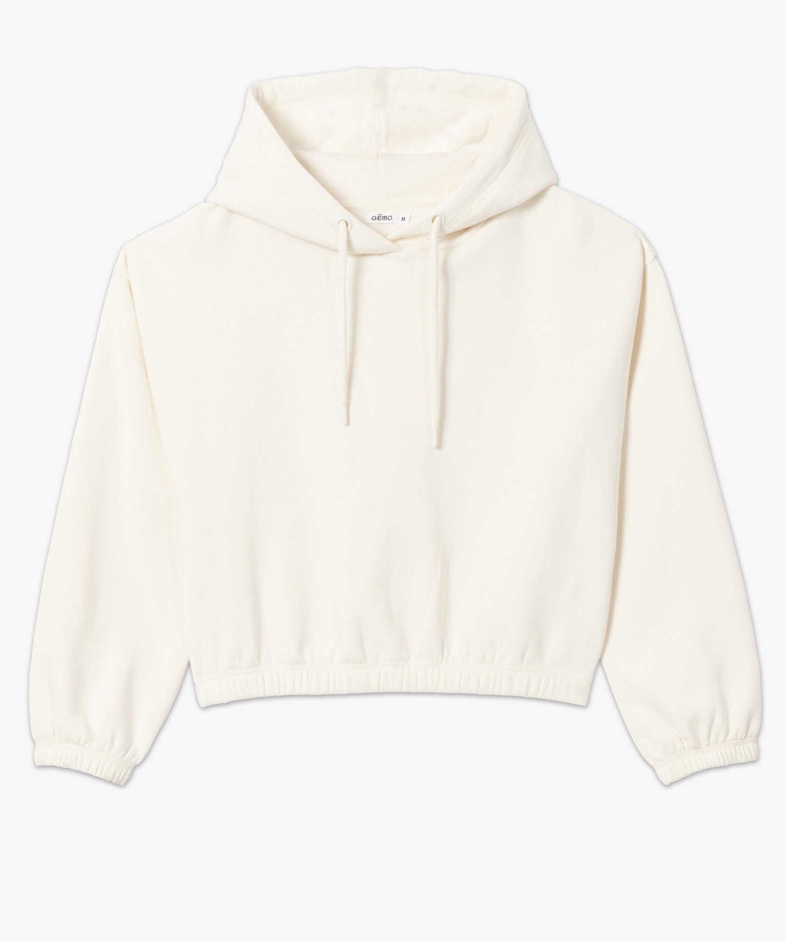 Sweat femme court à capuche ecru | GEMO