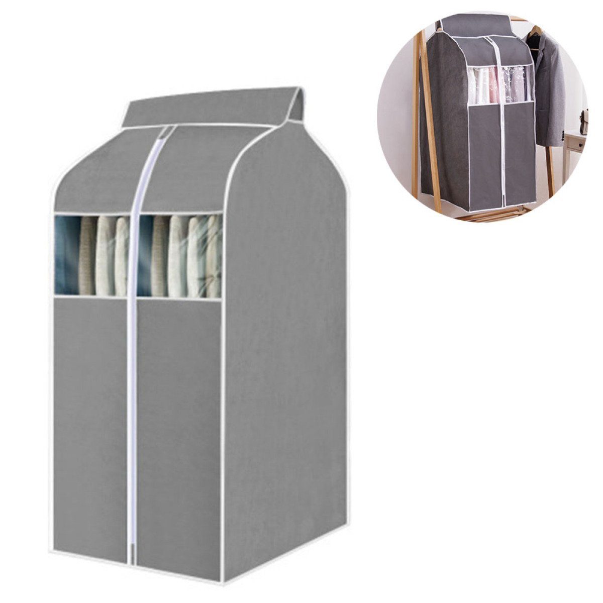 Rwoythk Kleidersack Abdeckung Kleiderständer 60*48*100 cm Staubschutz kleiderschutzhüllen