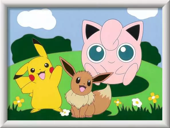 CreArt Pokémon Abenteuer - Malen nach Zahlen für Kinder ab 7 Jahren
