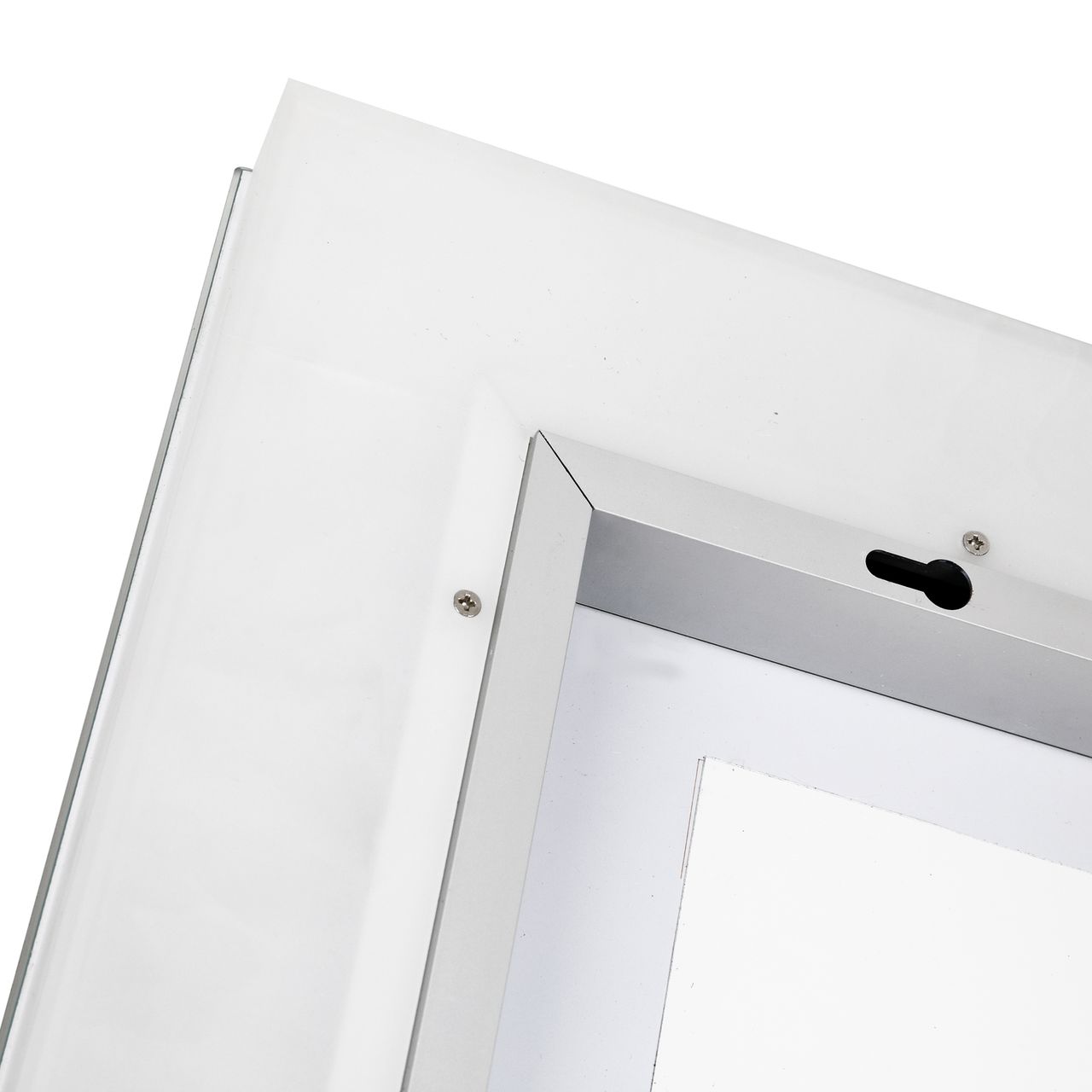 kleankin Badezimmerspiegel LED-Spiegel Nebelfreier Wandspiegel Touch-Schalter 3 Farben Alu 70 x 50 x 3 cm