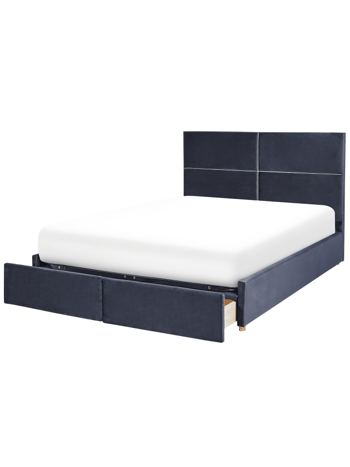 Beliani Doppelbett VERNOYES in Schwarz/Gold - (W) 188 x (H) 120 x (L) 214 cm günstig kaufen onesize