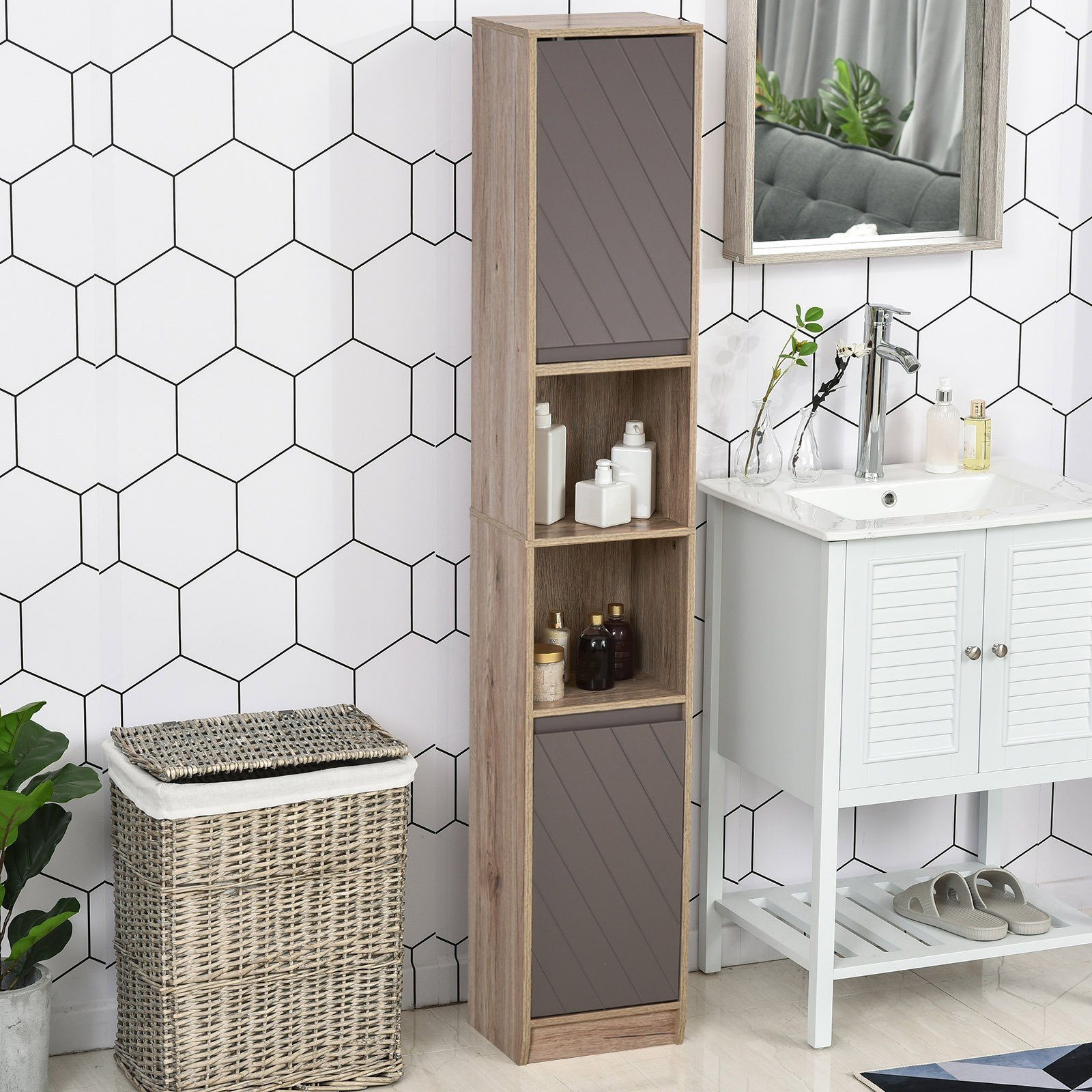 HOMCOM Badkommode Badezimmerschrank im modernen Design