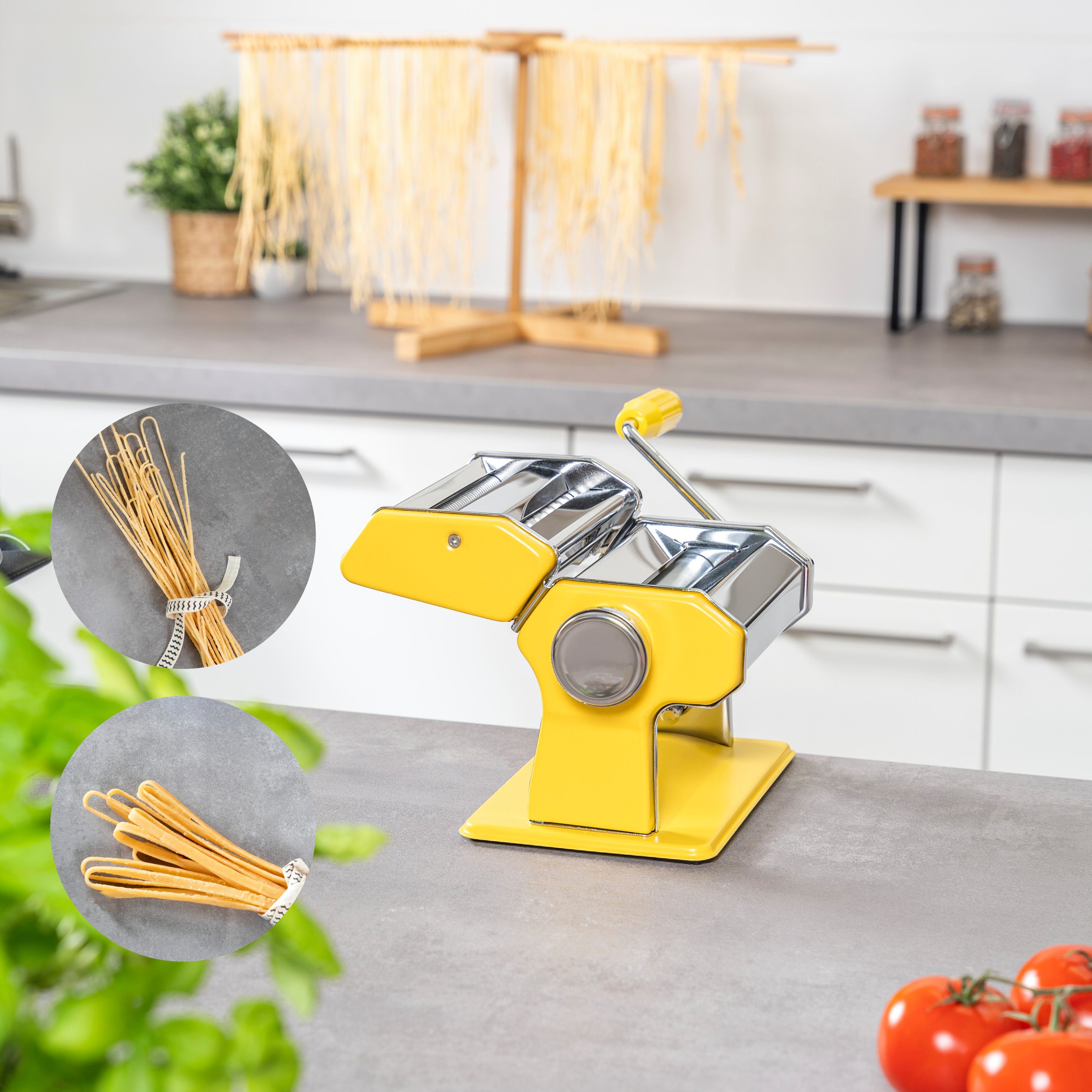 bremermann Nudelmaschine bremermann Nudelmaschine Edelstahl/Metall gelb - für Spaghetti, Pasta