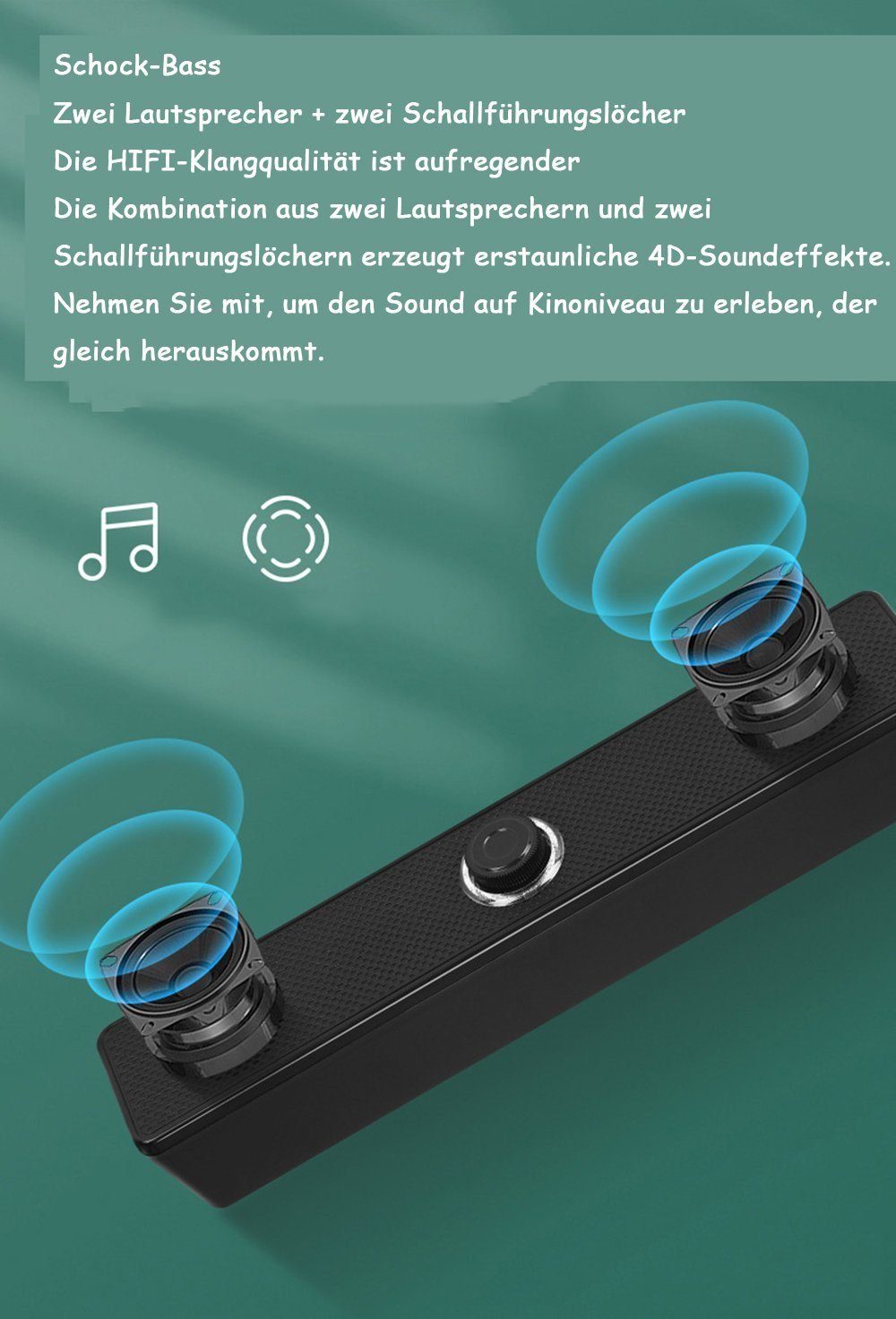 Gontence Soundbox-Computer,Intelligente Rauschunterdrückung Soundbar Soundbar