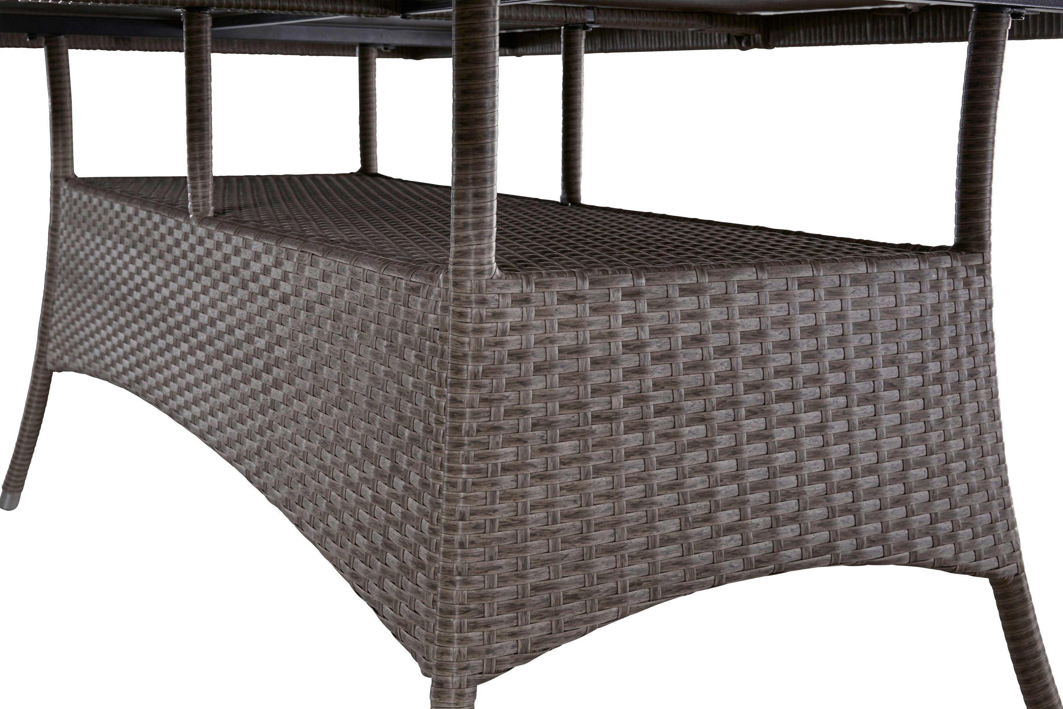 KONIFERA Garten-Essgruppe Mailand, (25-tlg), 8 Sessel, Tisch 200x100 cm, Polyrattan