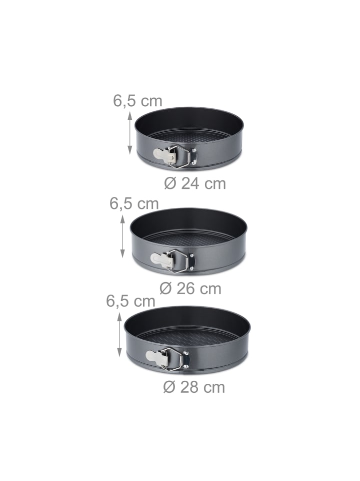 relaxdays 3 tlg. Springform Set in Anthrazit günstig kaufen onesize