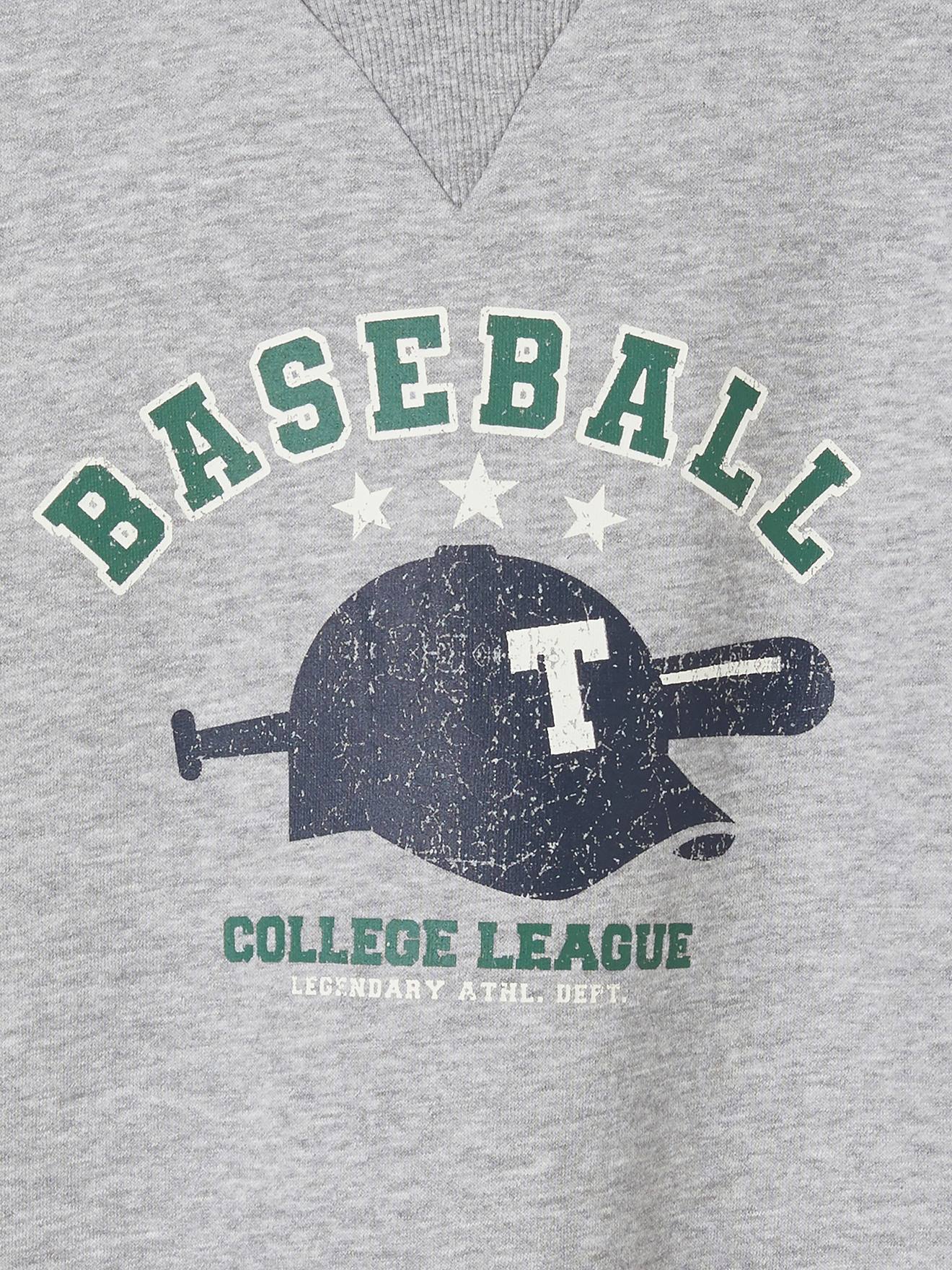 Sweat à capuche motif baseball manches contrastées garçon gris chiné moyen