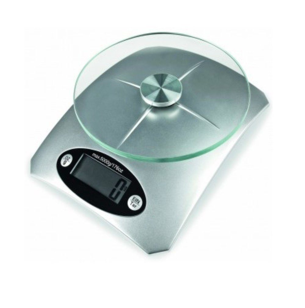 Sena Küchenwaage Digitale Edelstahl Waage mit Wiegeteller - 0,01 - 5000g, Küchenwaage, (Zuwiegefunktion, Grammwaage mit LCD Display), Hochwertige Lebensmittelwaage, Feinwaage, Briefwaage, Digitalwaage