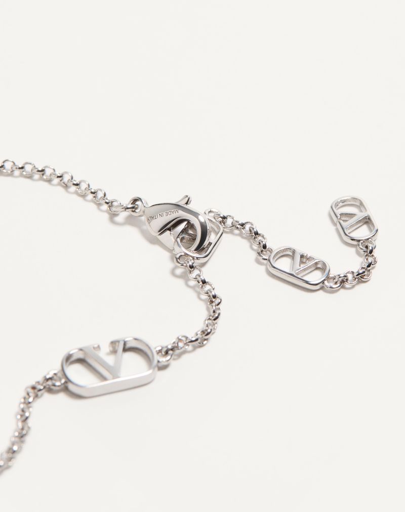 Colar com assinatura VLogo em metal e cristal