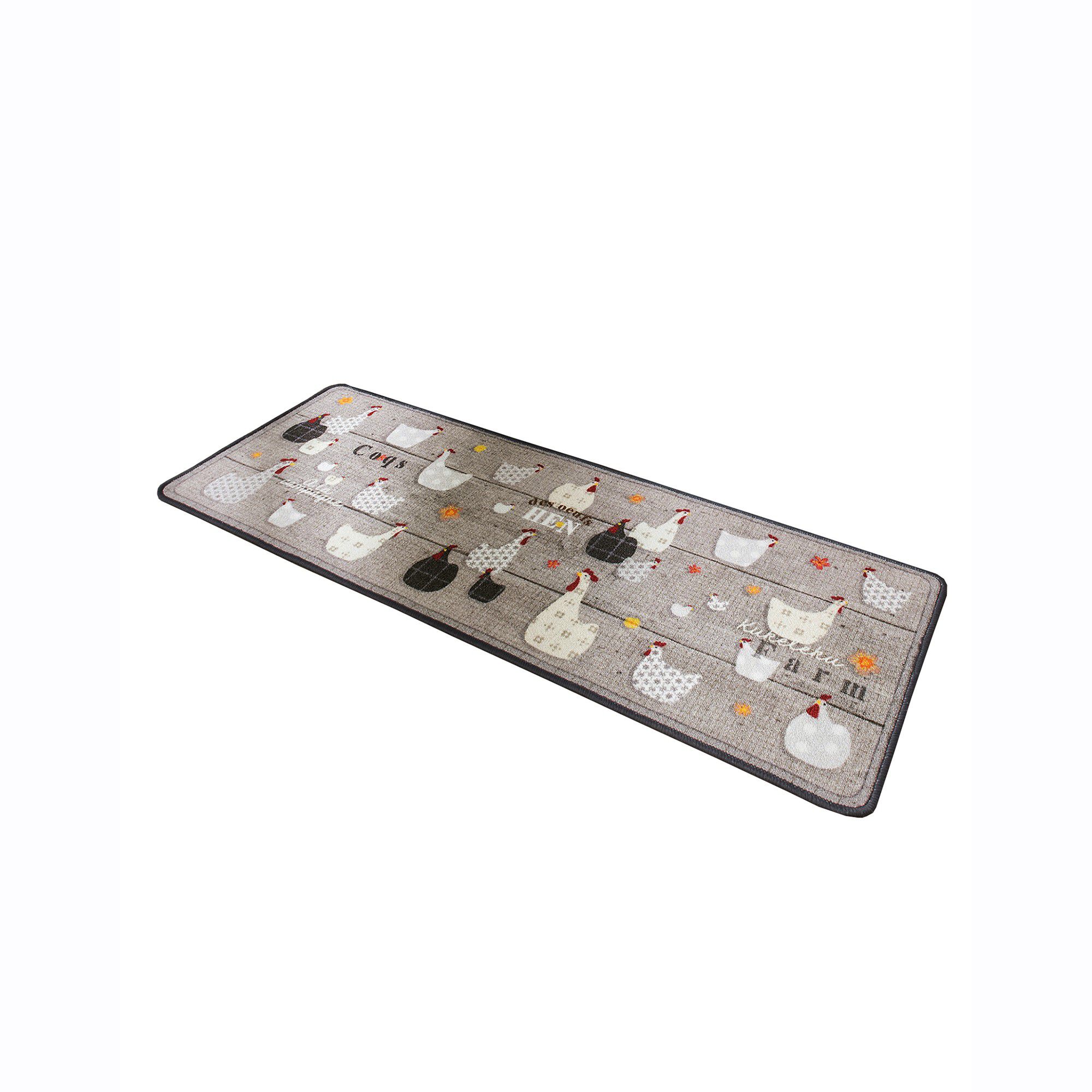 Tapis cuisine motif poules