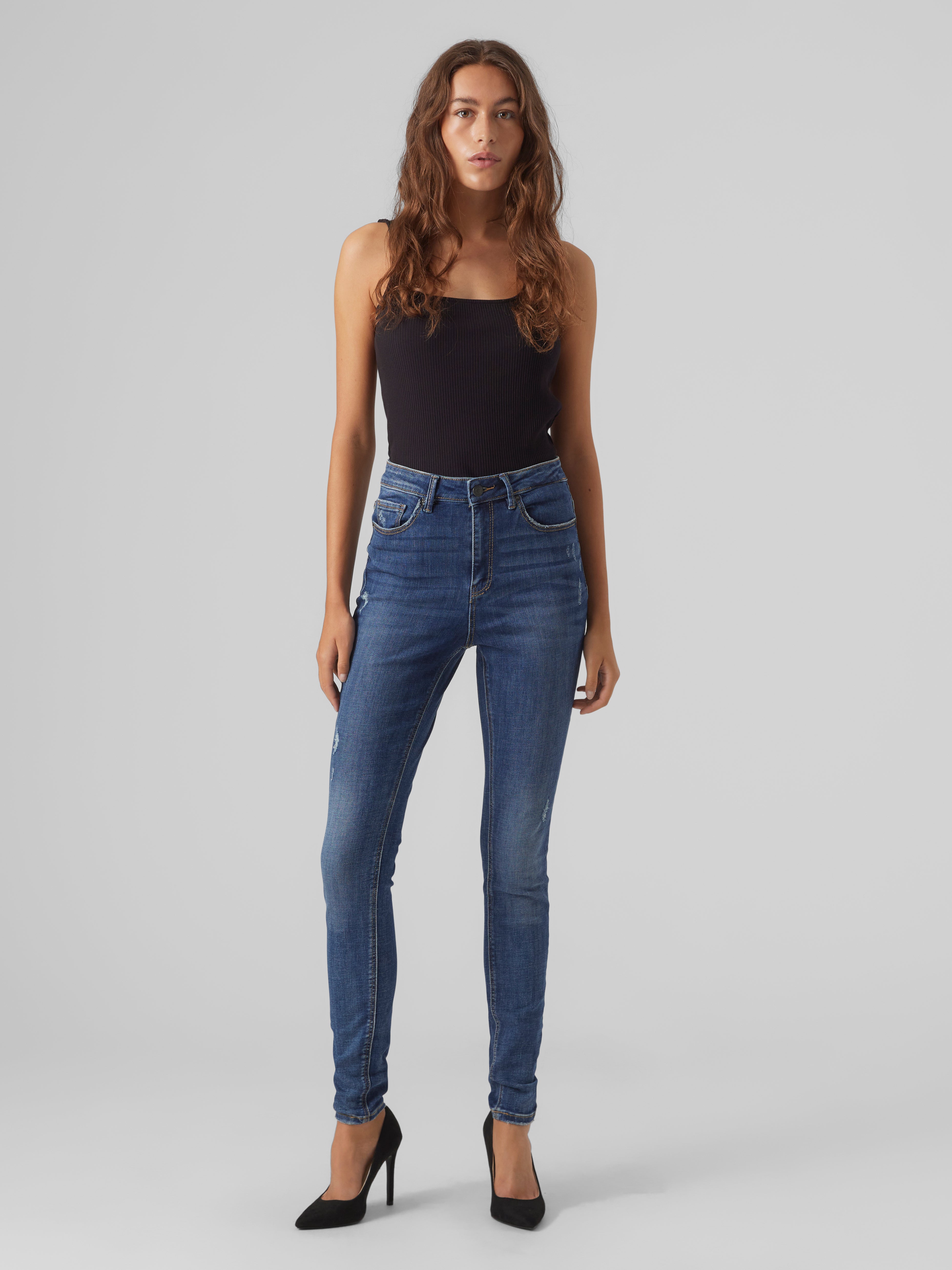 VMSOPHIA Hohe Taille Skinny Fit Jeans