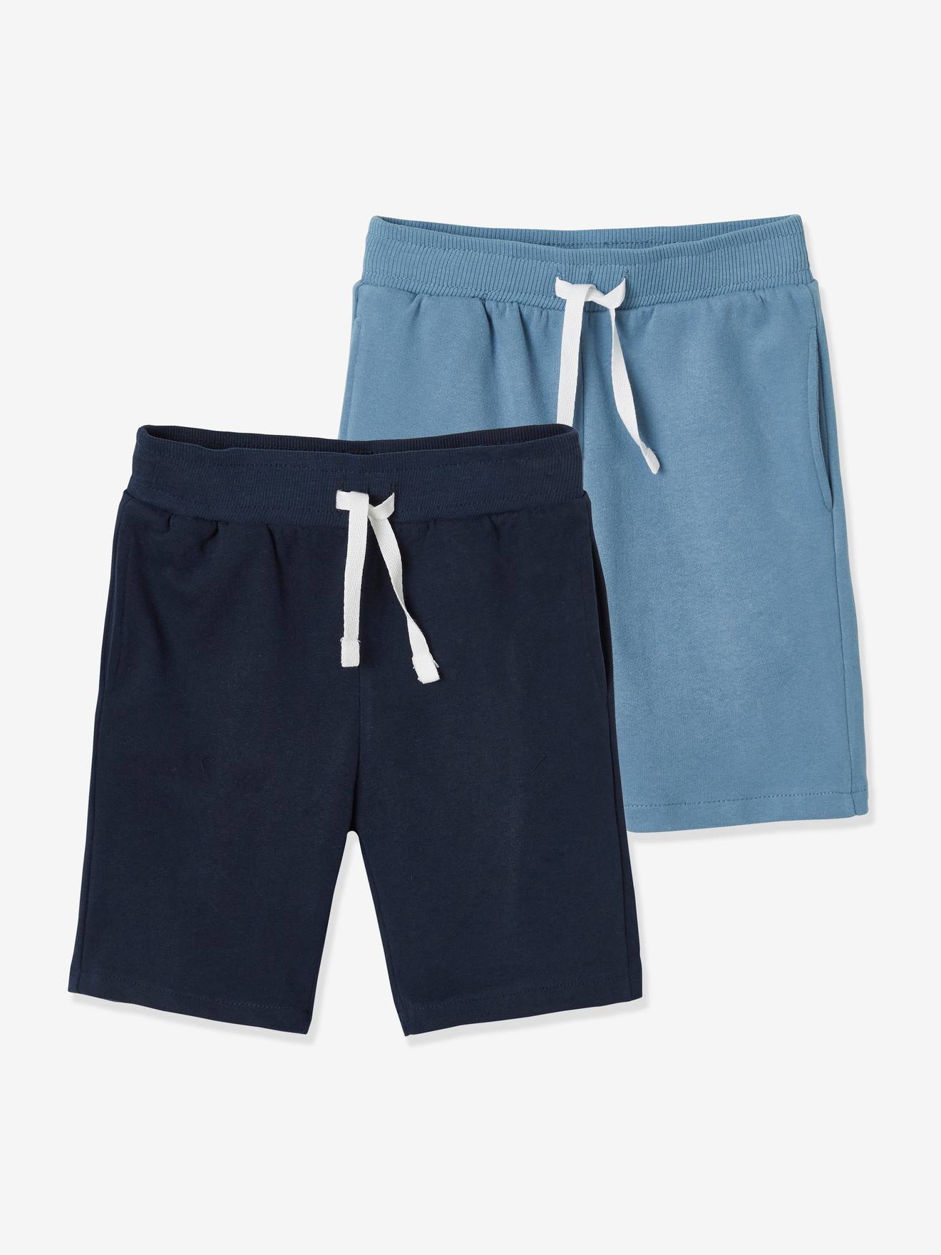 Lot de 2 bermudas Basics garçon en molleton lot noir