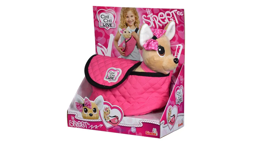 Simba - Chi Chi Love - CCL Street Chihuahua Plüschhund in trendiger Bauchtasche - Gurt größenverstellbar
