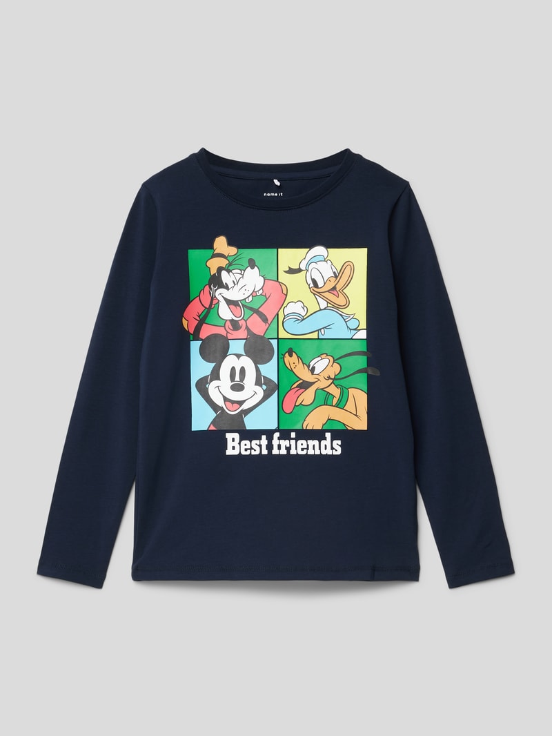 Longsleeve mit Motiv-Print in hellblau