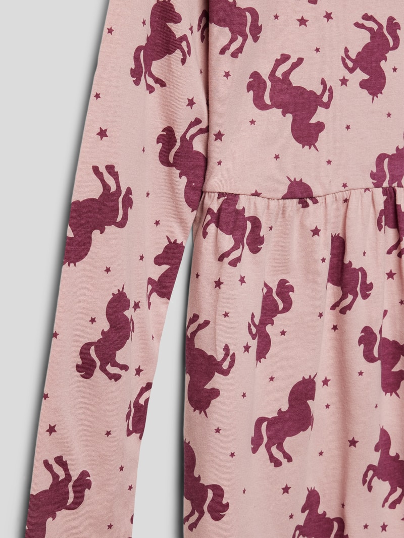 Minikleid mit Allover-Muster in rosa