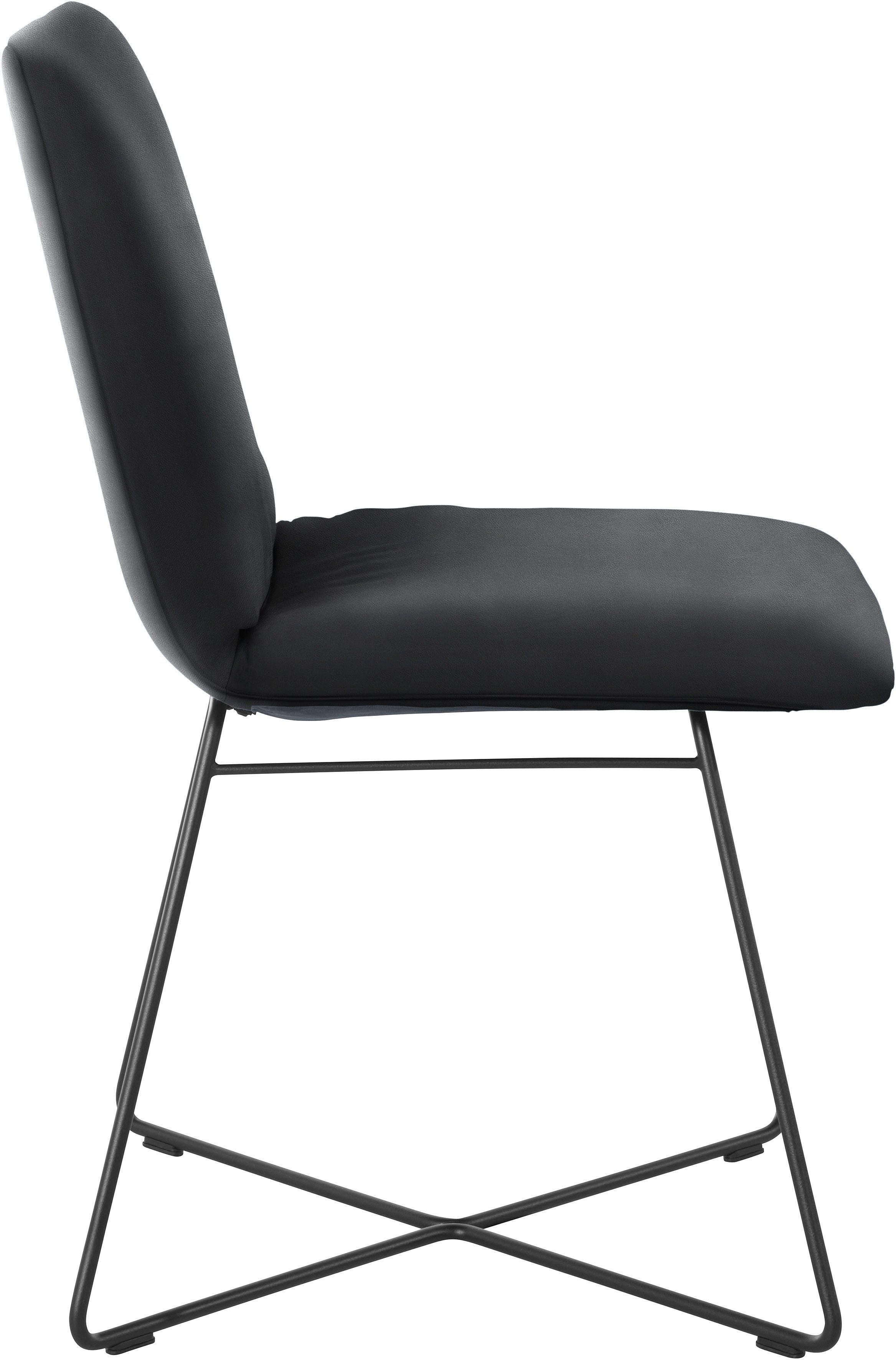 W.SCHILLIG Polsterstuhl jakob, mit Drahtrohrgestell in Schwarz pulverbeschichtet