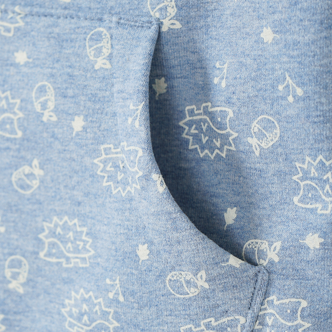 Baby Sweatkleid mit Igel-Allover
