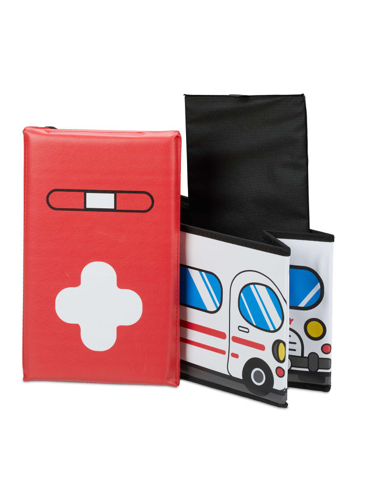 relaxdays Spielzeugkiste Krankenwagen in Weiß - (B)40 x (H)27 x (T)25 cm günstig kaufen onesize