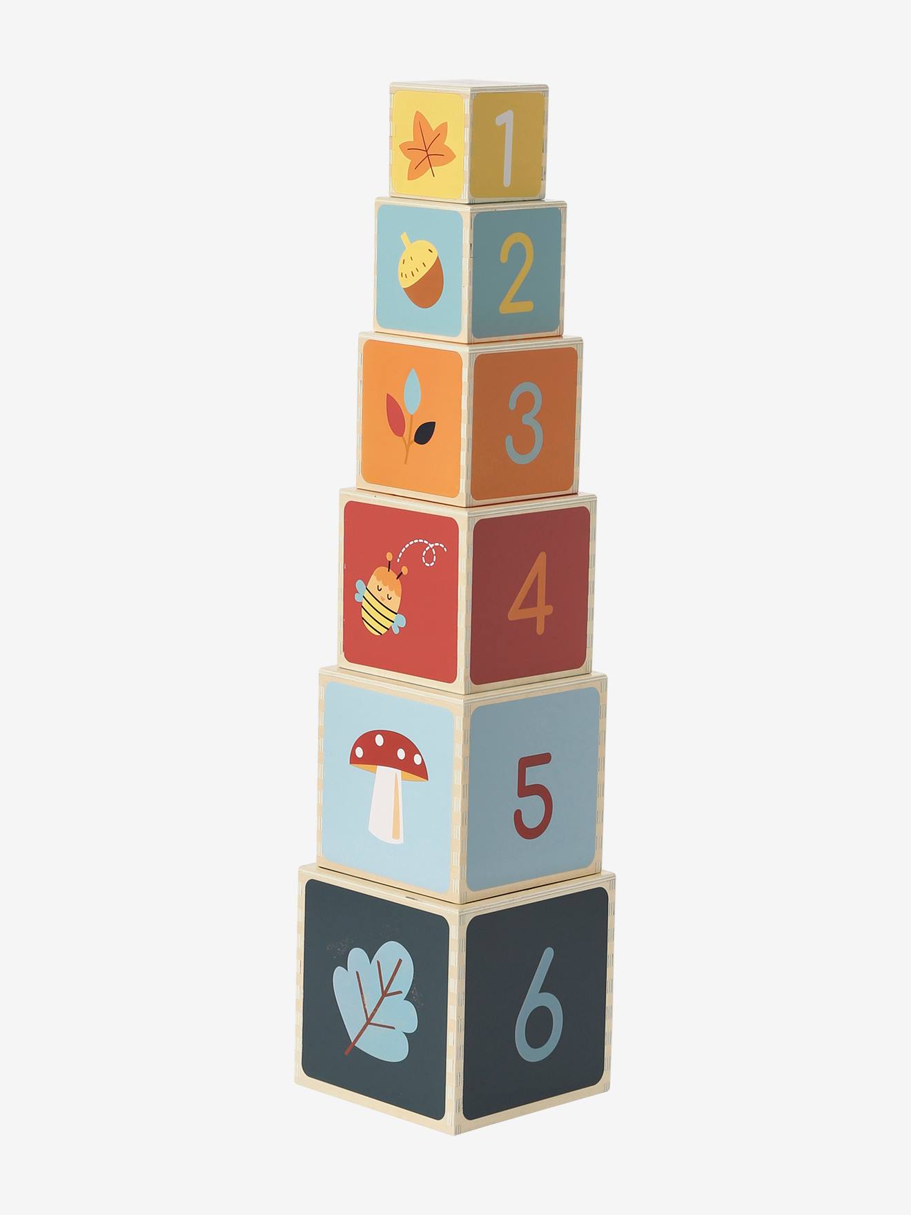 Vertbaudet Baby Stapelturm mit Steckspiel aus Holz FSC - mehrfarbig/pandafreunde