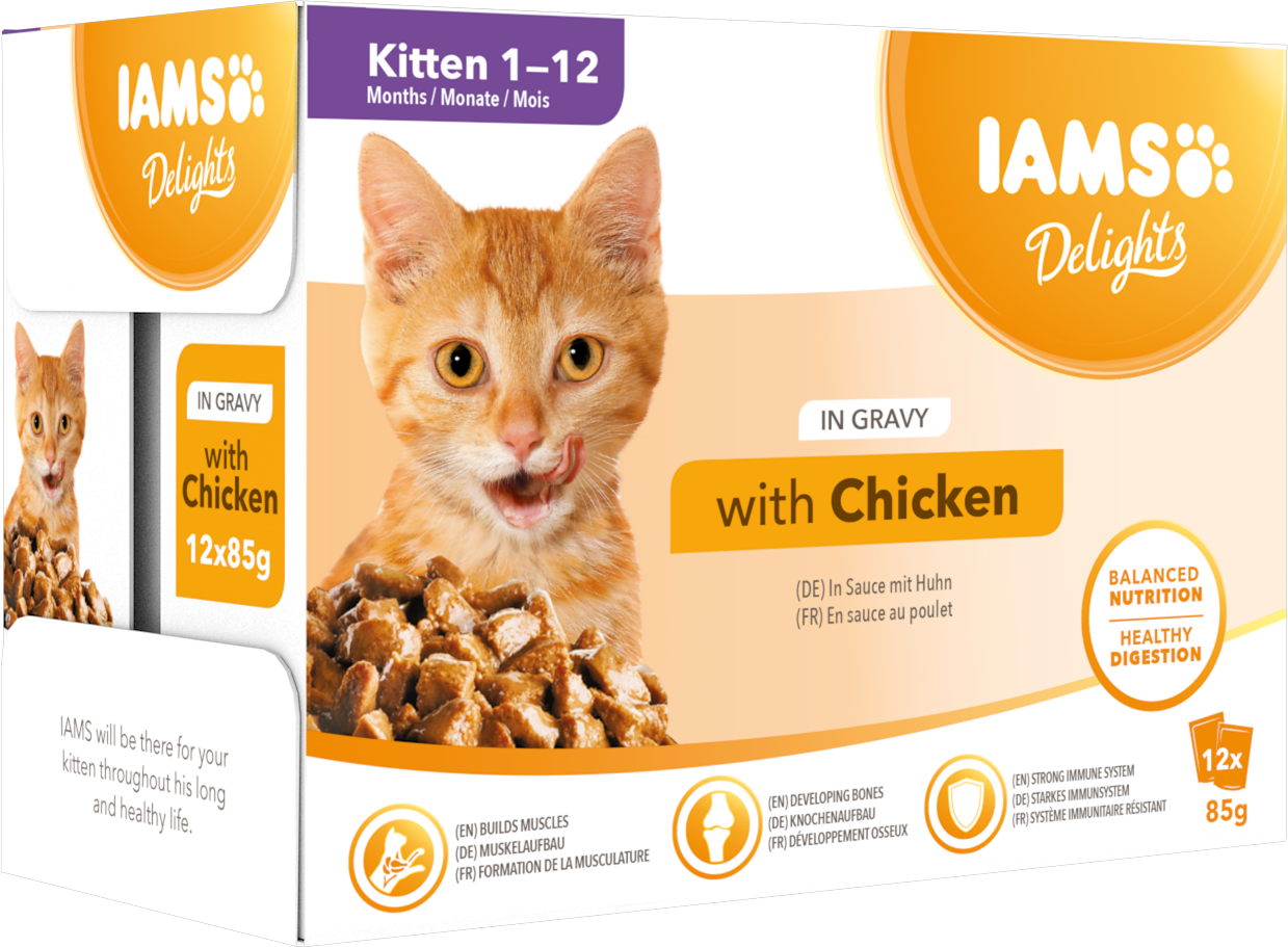 IAMS Nassfutter IAMS Delights Kitten Huhn in Sauce 12x85g