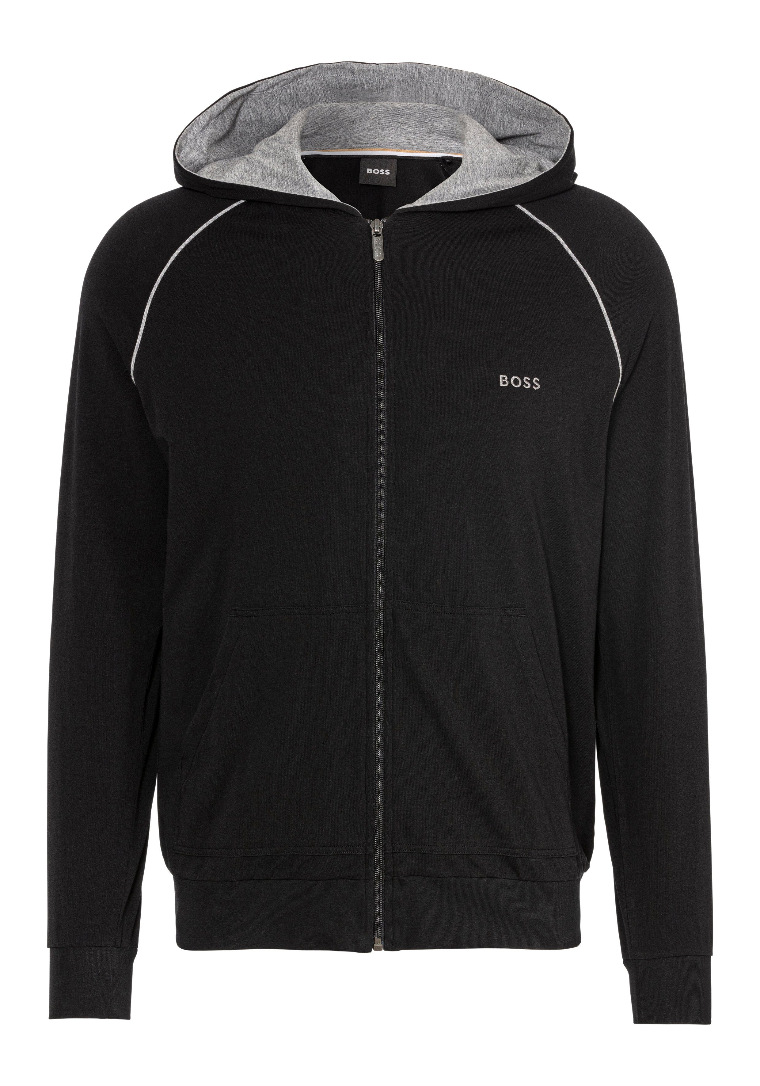 BOSS Kapuzensweatjacke Mix&Match Jacket H mit BOSS Stickerei auf der Brust