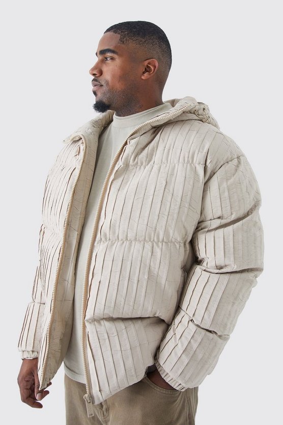 Plus Steppjacke mit Kapuze