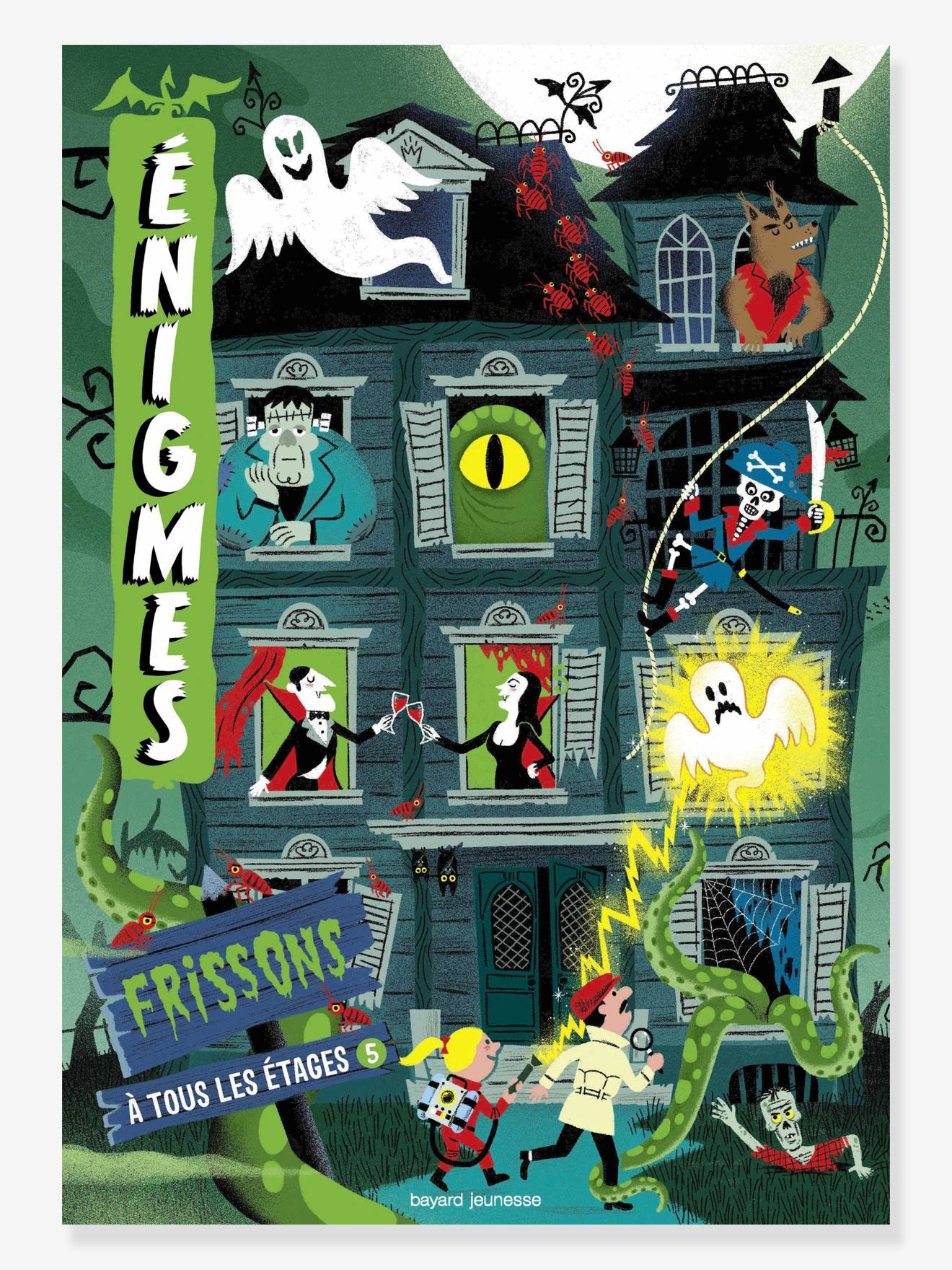 Livre-jeu Enigmes à tous les étages, Tome 5 BAYARD JEUNESSE vert