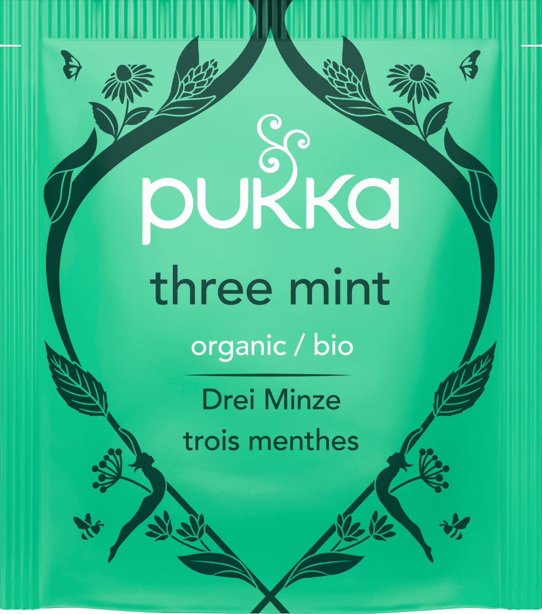 Kräutertee \Drei Minze\ mit Pfefferminze, Grüner Minze, Ackerminze (20 Beutel), 32 g